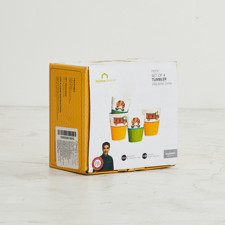 Fiesta Printed Tea Cup - Set of 4 Pcs