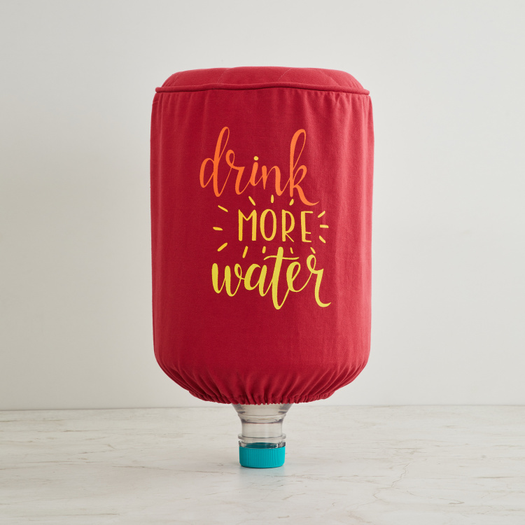 Kale Splash Printed Cotton Water Bottle Cover - 20 ltr -55 cm x 45 cm Red
