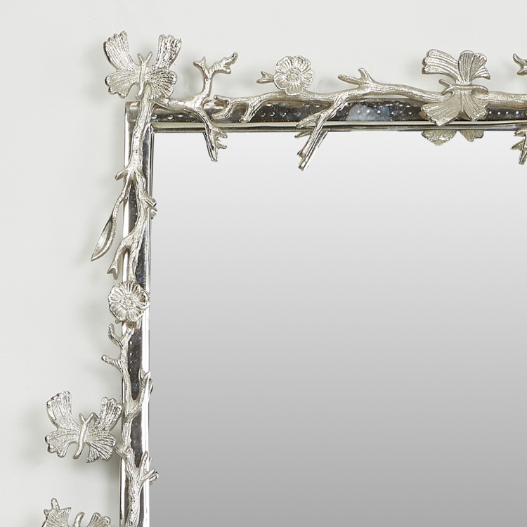 Splendid - Metal 23.5 x 18" Inches Butterfly Wall Mirrors : 60 cm  L x 46 cm  W x 7 cm  H - Silver"