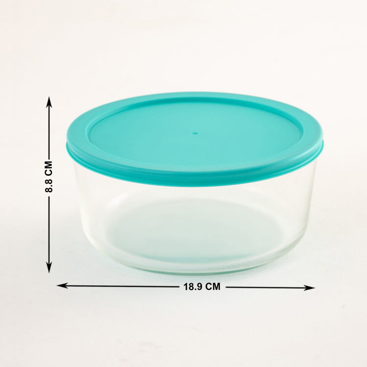 Wellness Transparent Glass Storage Container With Lid - 1.6L + 640 ml + 470 ml - Set of 3