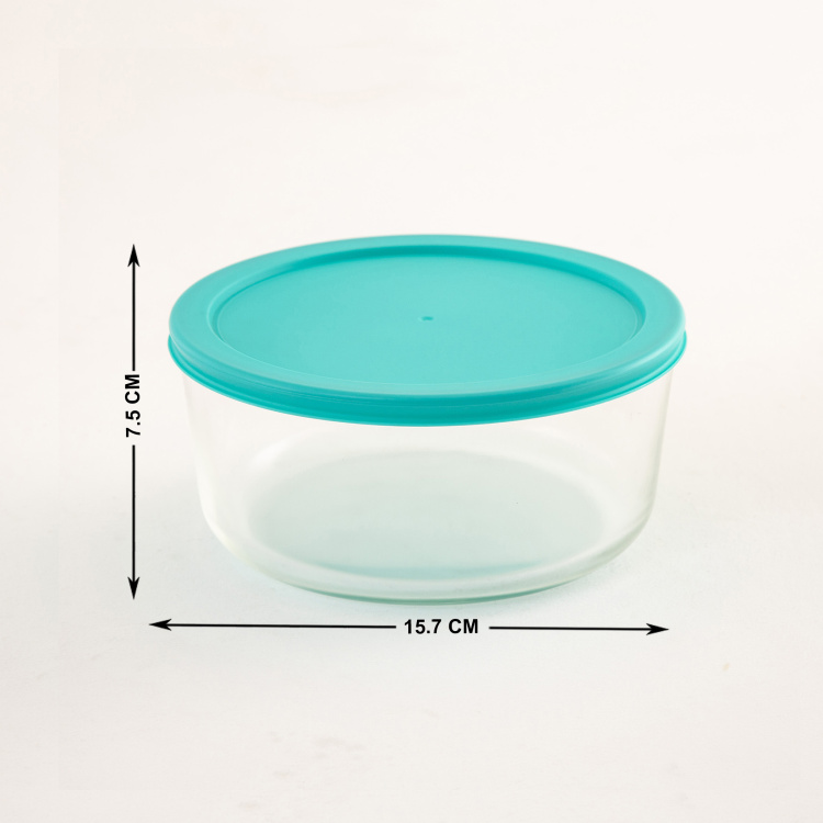 Wellness Transparent Glass Storage Container With Lid - 1.6L + 640 ml + 470 ml - Set of 3