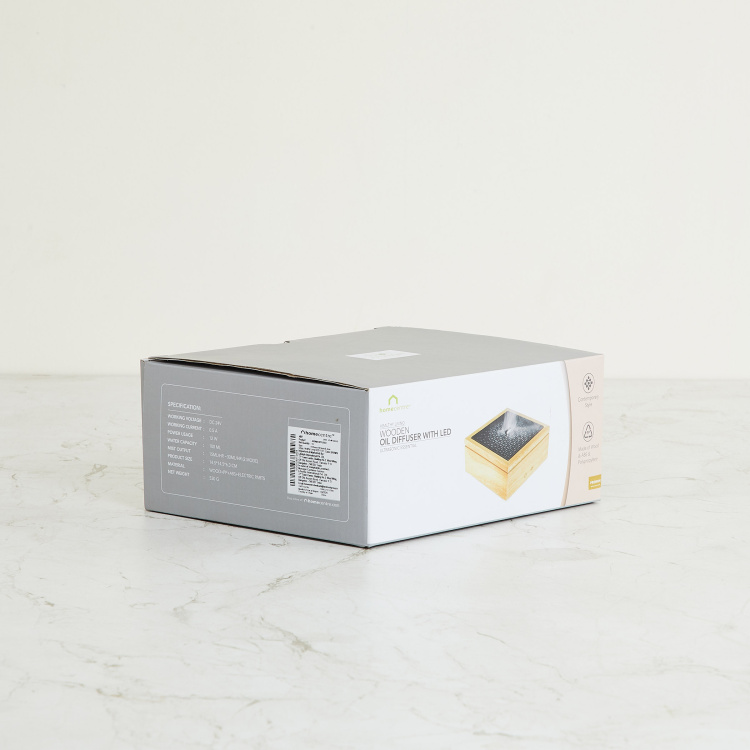 Healthy Living Single Pc. Oil Diffuser with LED - Polypropylene - Brown-100ml