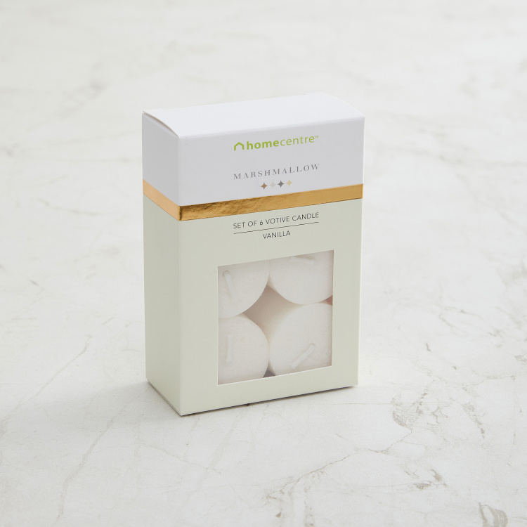 Marshmallow Set of 6 Vanilla Scented Votive Candles