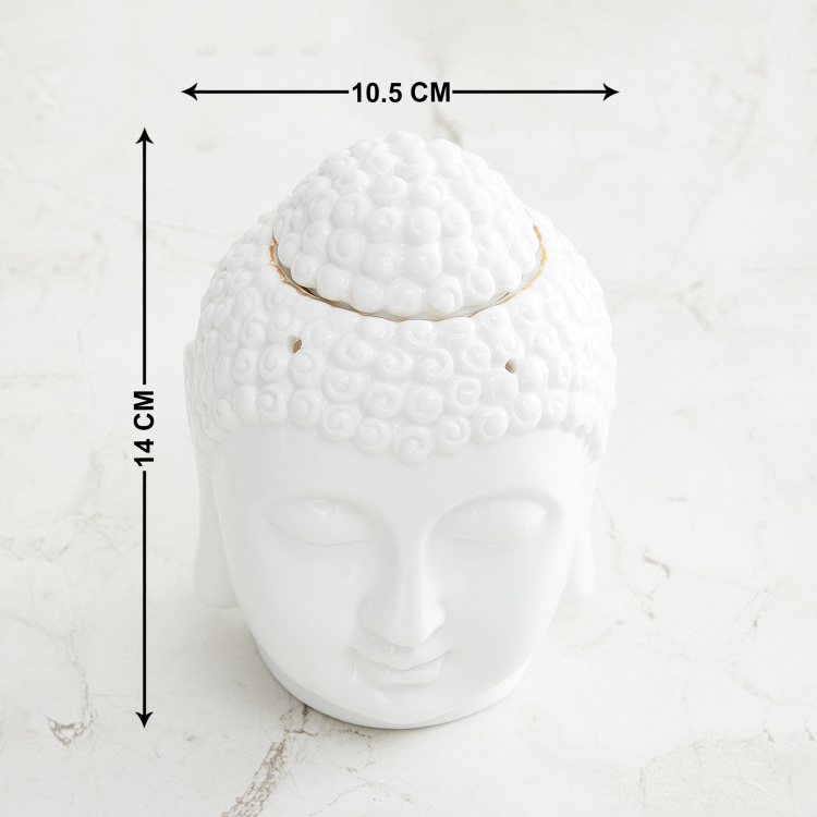 Marshmallow Ceramic Buddha Oil Burner Set