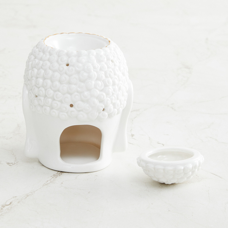 Marshmallow Ceramic Buddha Oil Burner Set