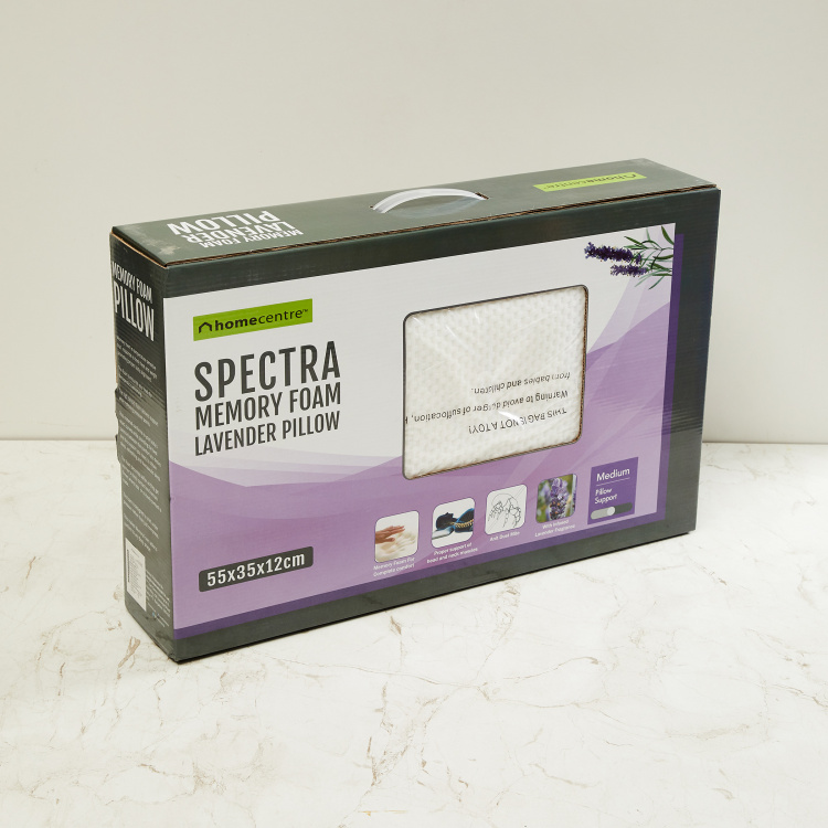 Thea Solid Memory Foam Memory Foam Pillow : 55 cm x 35 cm x 12 cmH White