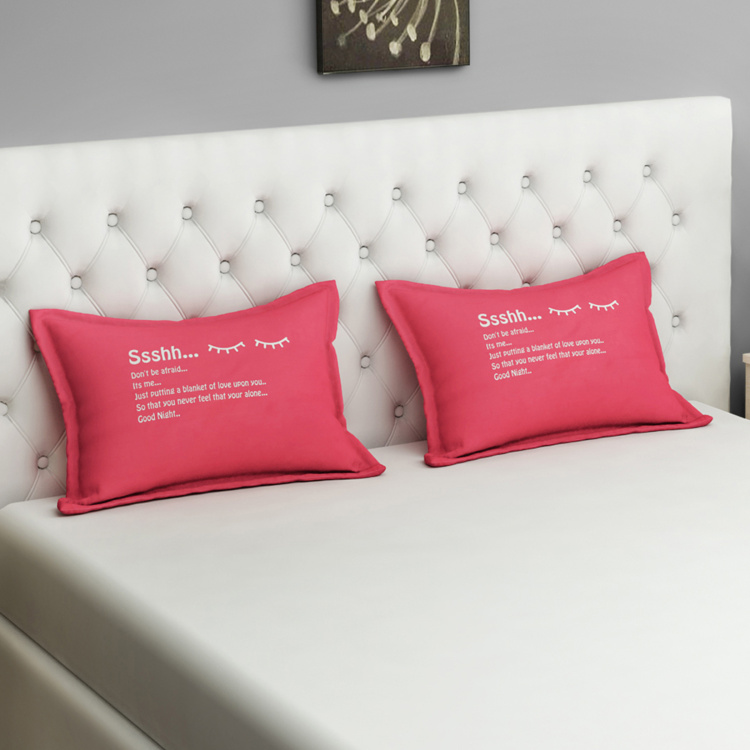 SWAYAM Lets's Go to Sleep Graffiti Pillow Cover- Set of