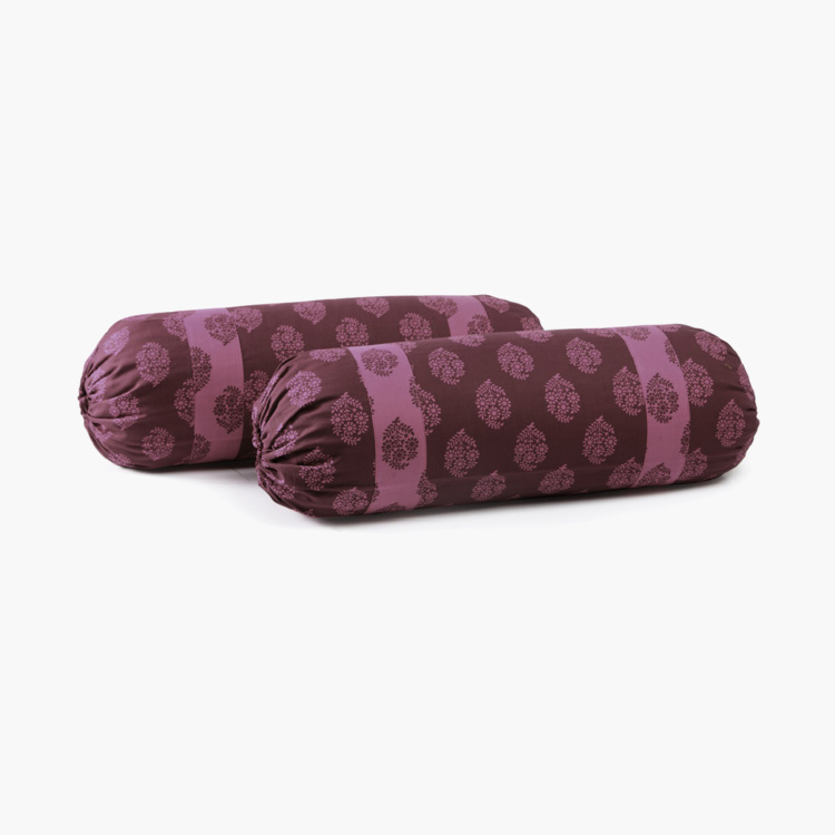 SWAYAM Printed Bolster Covers- Set of 2 - 38 X 76 cm