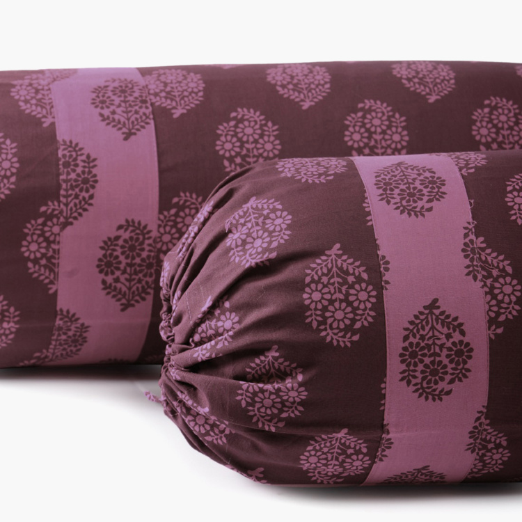 SWAYAM Printed Bolster Covers- Set of 2 - 38 X 76 cm