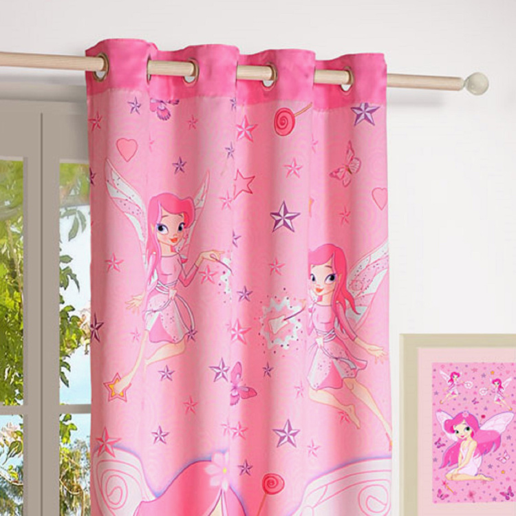 SWAYAM Kids N More Digital Print Pink Window Curtain - 1.22 x 2.28 m