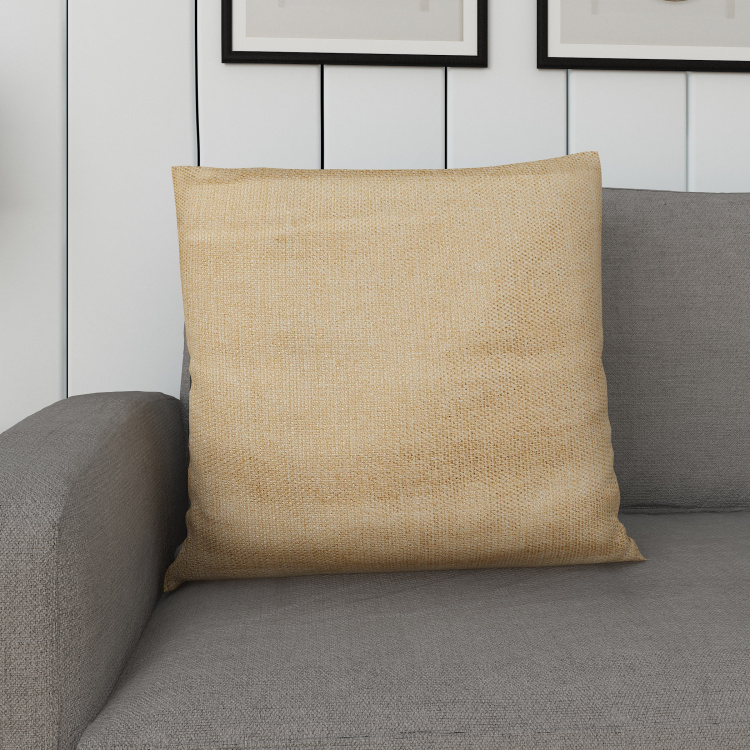 Eternity Printed Cotton Cushion Cover : 40 cm x 40 cm Gold