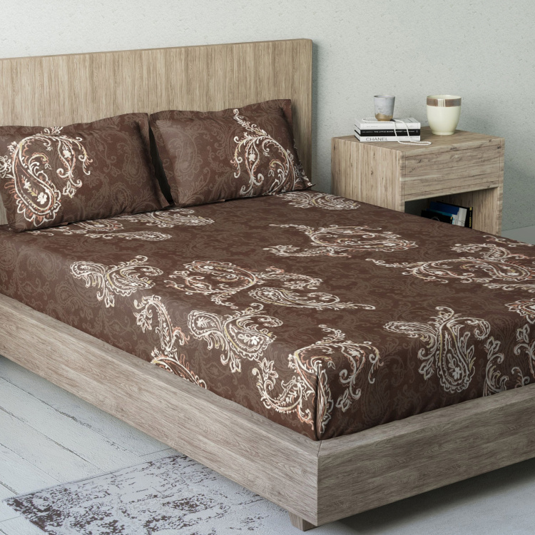 D'DECOR Awadh Printed 3-Pc. King Size Bedsheet Set - 274 x 274 cm