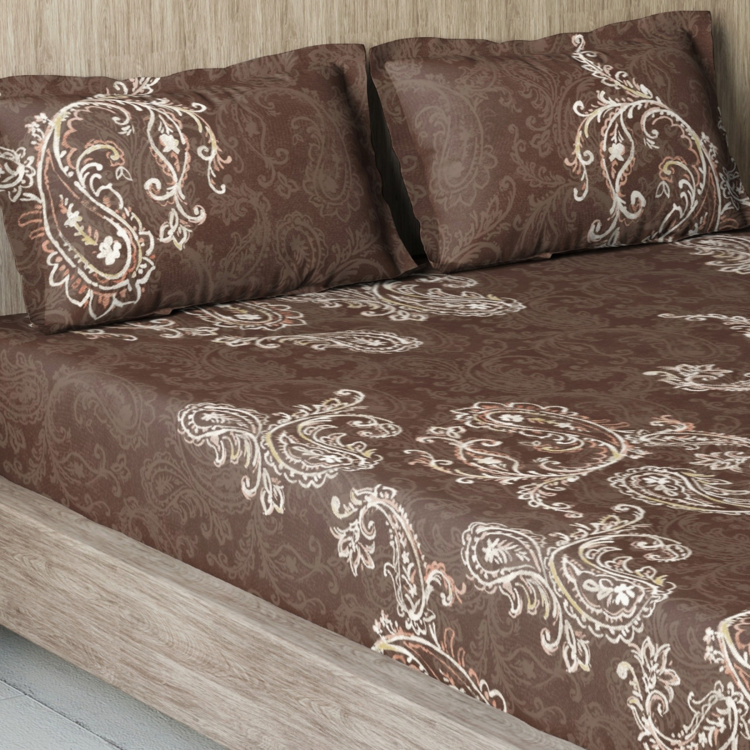 D'DECOR Awadh Printed 3-Pc. King Size Bedsheet Set - 274 x 274 cm