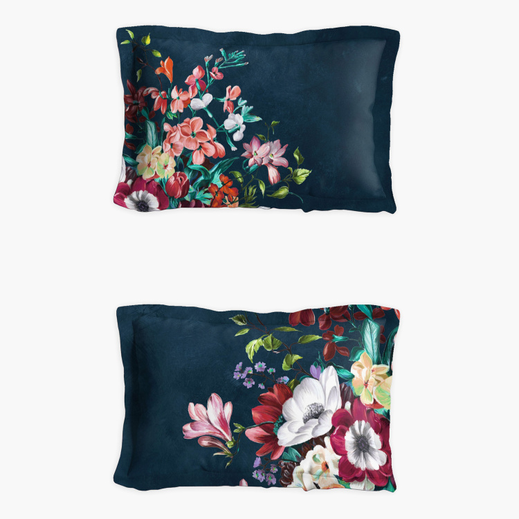 D'DECOR Deep Forest Floral Print 5-Piece King Size Bedsheet Set - 274 x 274 cm