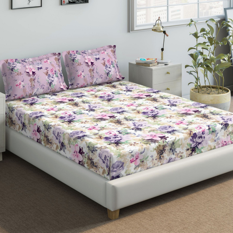 D'DECOR Primary Printed 3-Piece Bedsheet Set - 274 x 229 cm