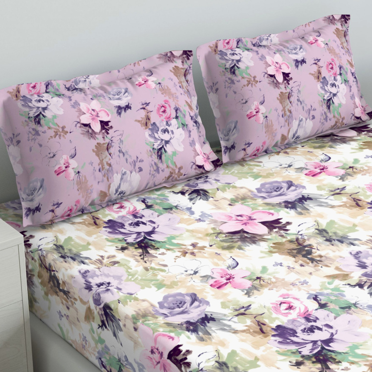 D'DECOR Primary Printed 3-Piece Bedsheet Set - 274 x 229 cm