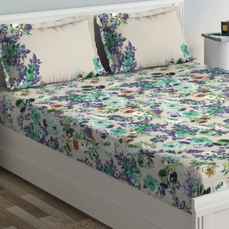 D'DECOR Primary Printed 3-Pc. Double Bedsheet Set - 229 x 274 cm