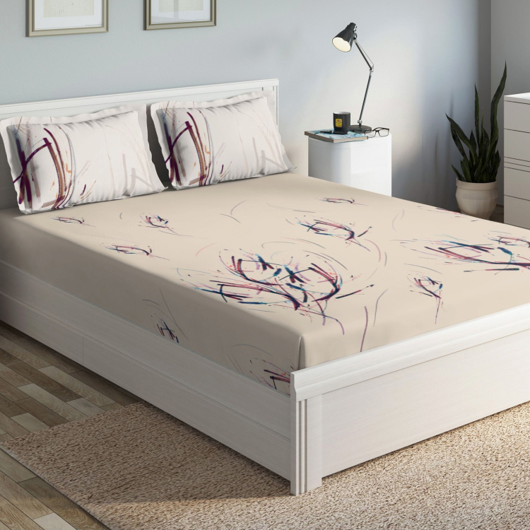 D'DECOR Primary Printed 3-Pc. Double Bedsheet Set - 229 x 274 cm
