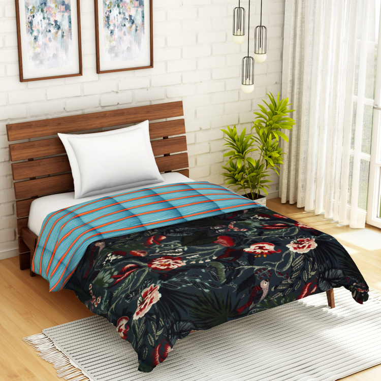 SPACES Welhome Unwinders Floral Print Single Bed Quilt - 220 x 150 cm
