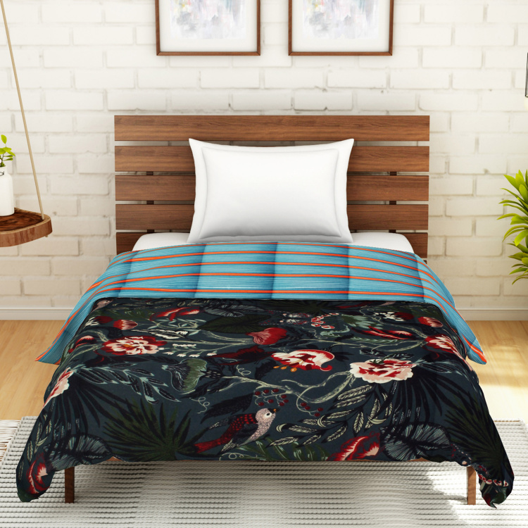 SPACES Welhome Unwinders Floral Print Single Bed Quilt - 220 x 150 cm