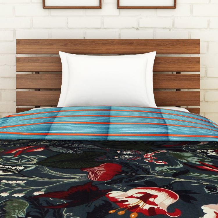 SPACES Welhome Unwinders Floral Print Single Bed Quilt - 220 x 150 cm