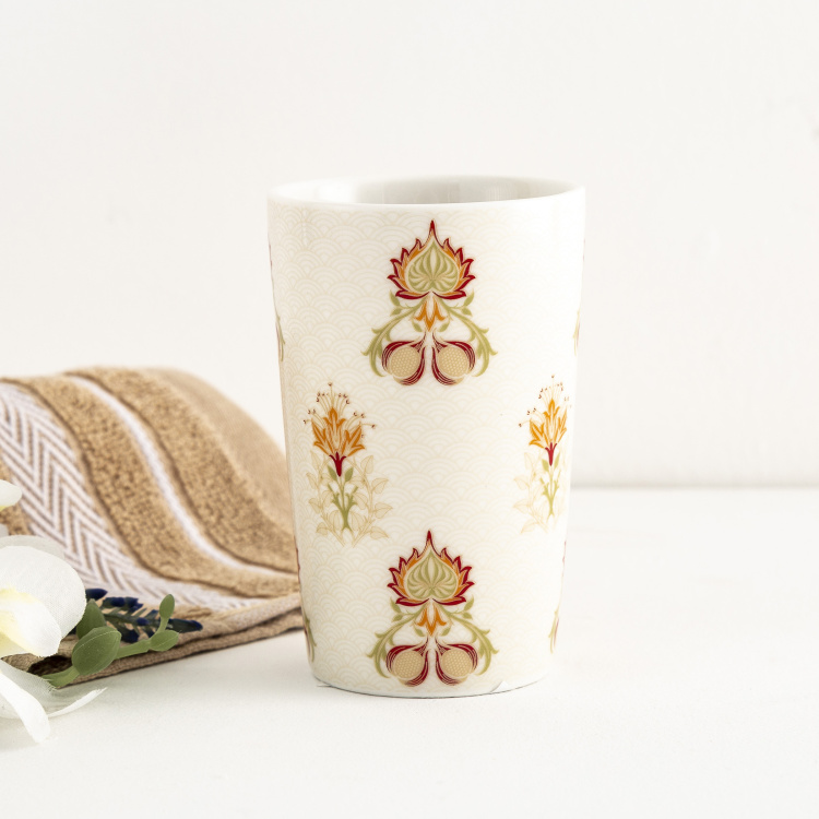 Palampore Printed Round Single Pc. Tumbler - 7 cm x 7 cm x 10.9 cm - Ceramic - Multicolour