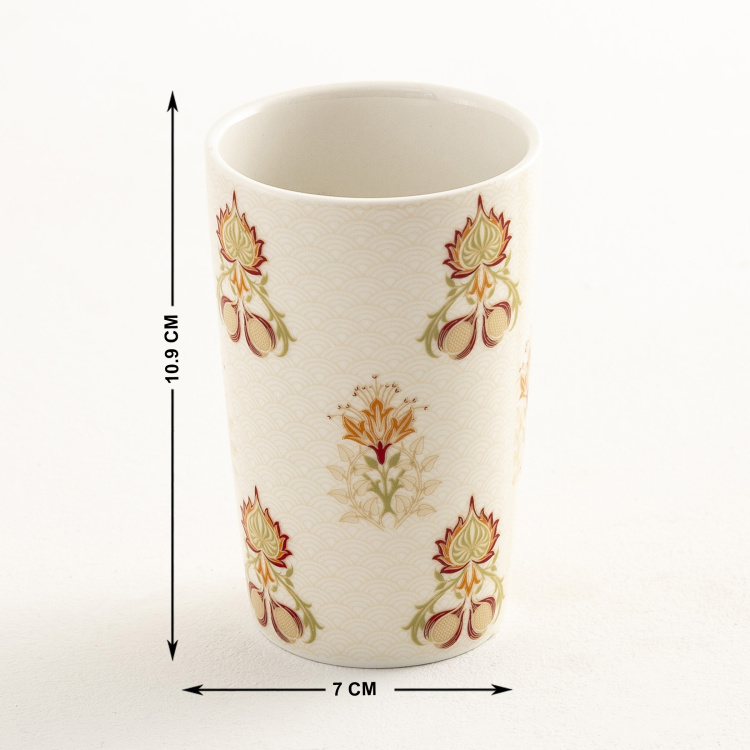 Palampore Printed Round Single Pc. Tumbler - 7 cm x 7 cm x 10.9 cm - Ceramic - Multicolour
