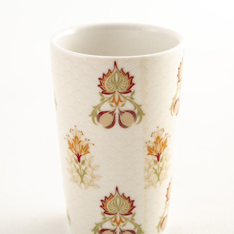 Palampore Printed Round Single Pc. Tumbler - 7 cm x 7 cm x 10.9 cm - Ceramic - Multicolour