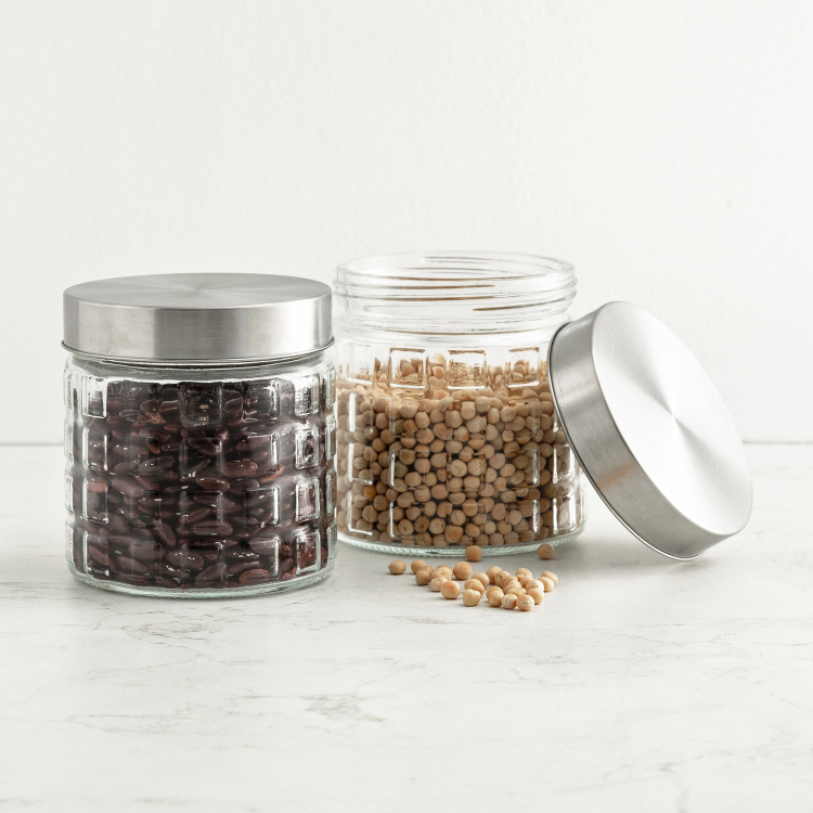 Tuscany Transparent Glass Canisters - Set of 2 - 900 ml