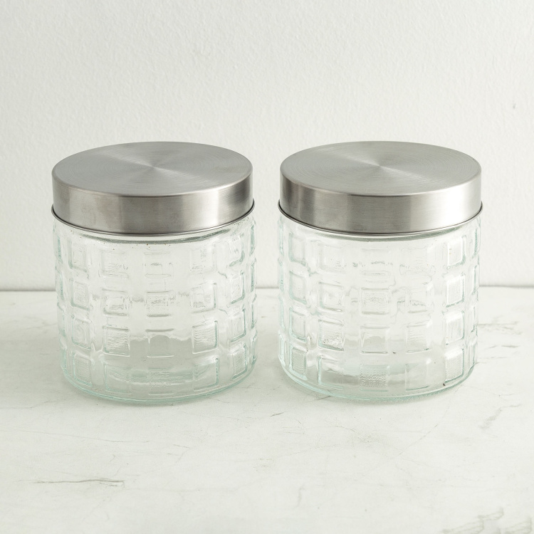 Tuscany Transparent Glass Canisters - Set of 2 - 900 ml