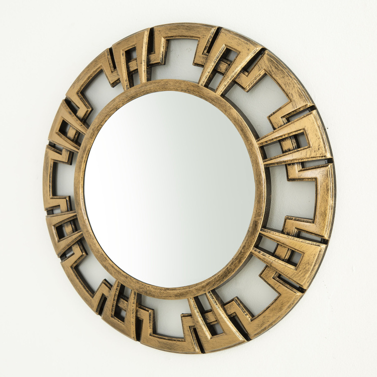 Ebony Round Set Of 2Pcs. Wall Clock, 1 Wall Mirror - Plastic - Transparent