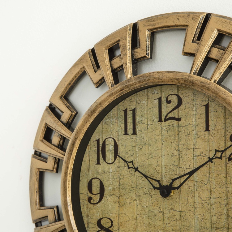 Ebony Round Set Of 2Pcs. Wall Clock, 1 Wall Mirror - Plastic - Transparent