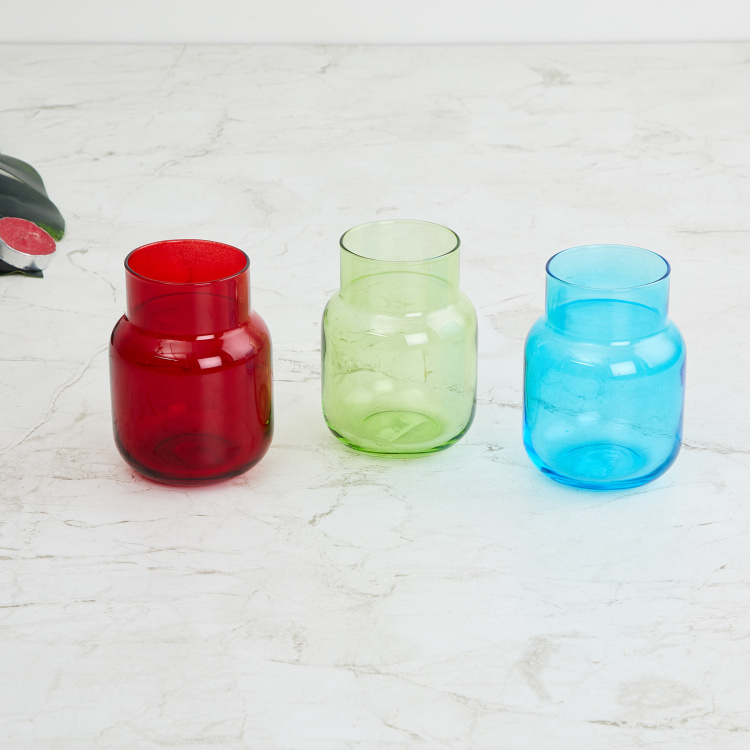 Raga Solid Round Set Of 3Pcs. Glass Vases - Glass - Multicolour