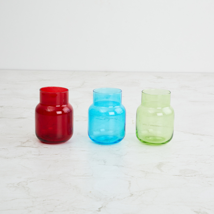 Raga Solid Round Set Of 3Pcs. Glass Vases - Glass - Multicolour