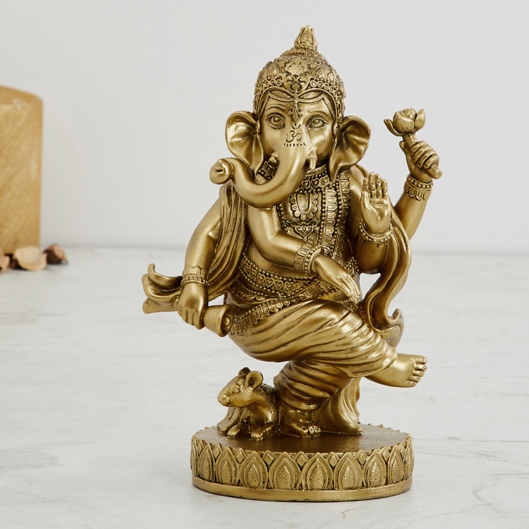 Dhayana Dancing Polyresin Ganesha Figurine - 13 cm L x 20 cm H