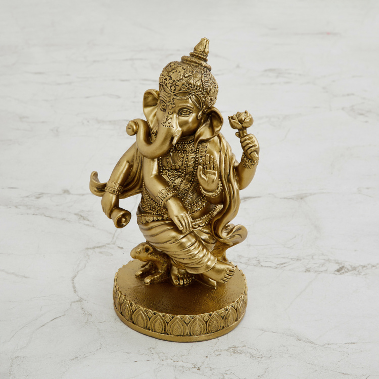 Dhayana Dancing Polyresin Ganesha Figurine - 13 cm L x 20 cm H