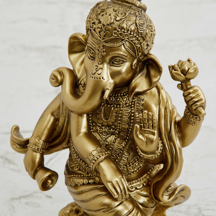 Dhayana Dancing Polyresin Ganesha Figurine - 13 cm L x 20 cm H