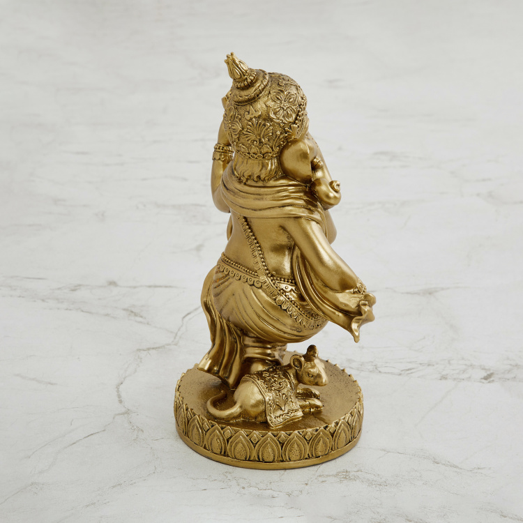 Dhayana Dancing Polyresin Ganesha Figurine - 13 cm L x 20 cm H