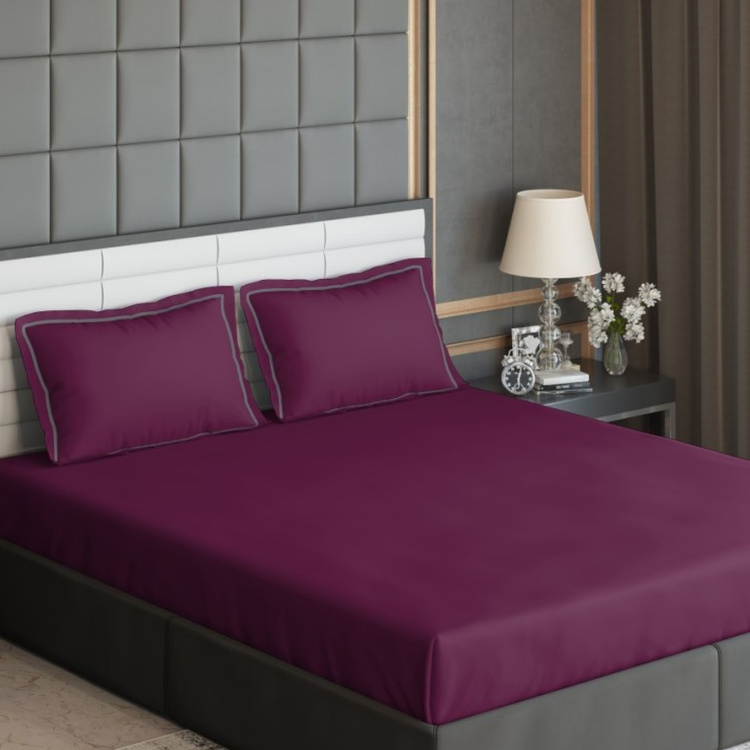 D'DECOR Duet Solid 3-Pc. King Size Bedsheet Set - 274 x 274 cm