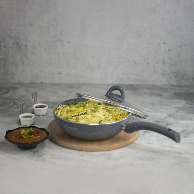 WONDERCHEF Granite Wok with Lid- 20 cm
