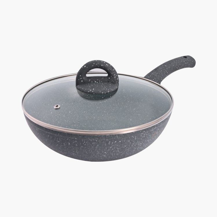 WONDERCHEF Granite Wok with Lid- 20 cm
