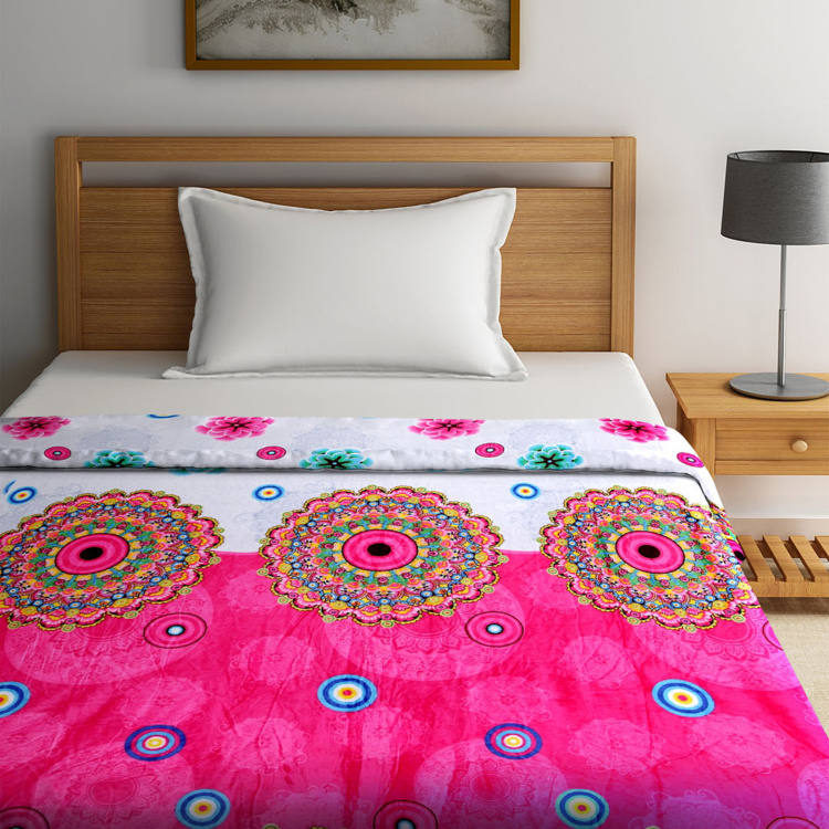 Buy PORTICO Feather Coral Printed Single Size Blanket 1.37 m x 2.20 m from Portico at just INR 1099.0