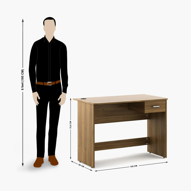 Quadro Table With Drawer - Brown