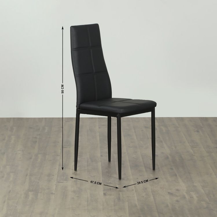 Helios Regina Four-Seater Dining Table with 4 Chairs - Black