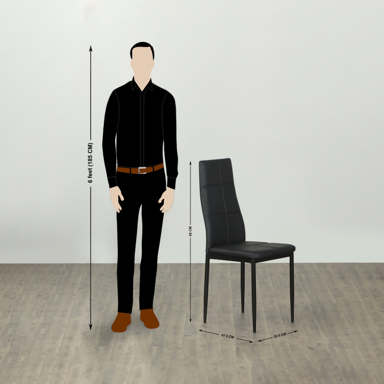 Helios Regina Four-Seater Dining Table with 4 Chairs - Black