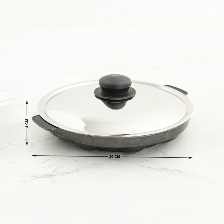 Corsica Galle Aluminium Appam Patra with Lid - 26cm