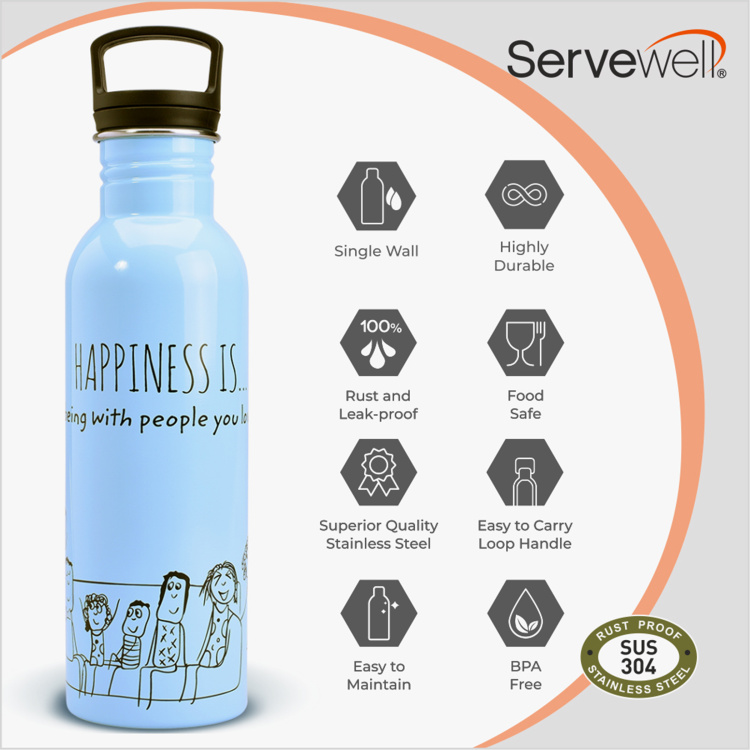 SERVEWELL Striker Printed Single-Wall Bottle - 580 ml