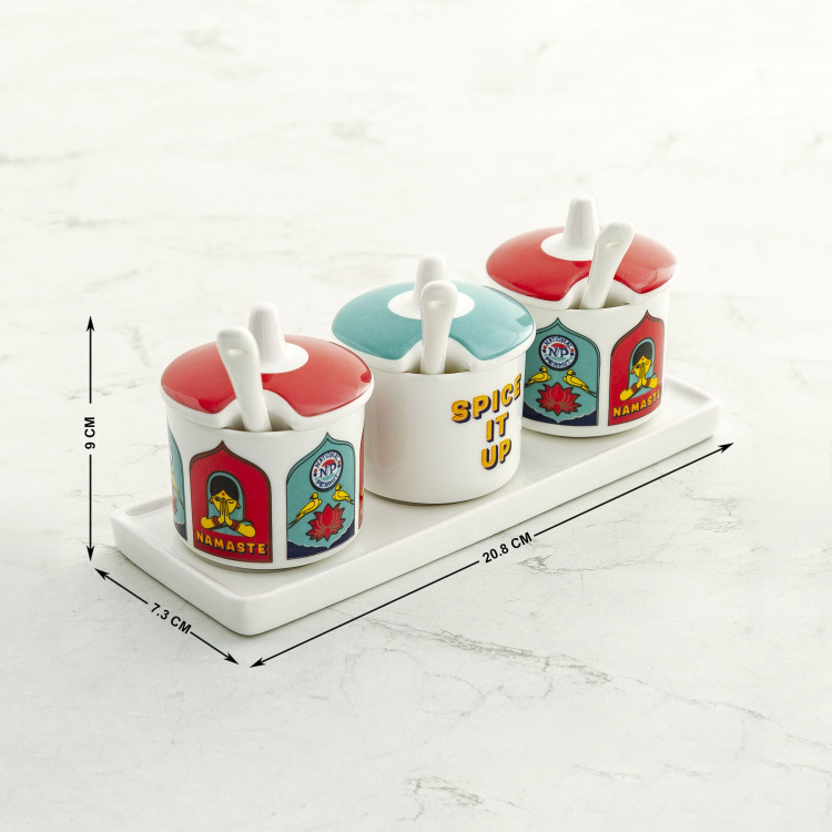 Carson Printed 3-Pc. Condiment Set