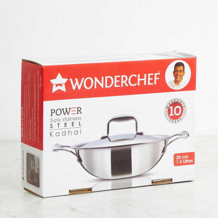 WONDERCHEF Triply Kadhai with Lid - 20 cm