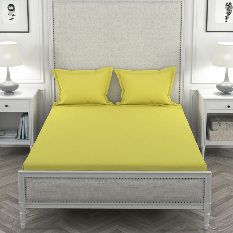 PORTICO Percale Solid 3-Pc. Double Bedsheet Set - 2.20 x 2.54 m